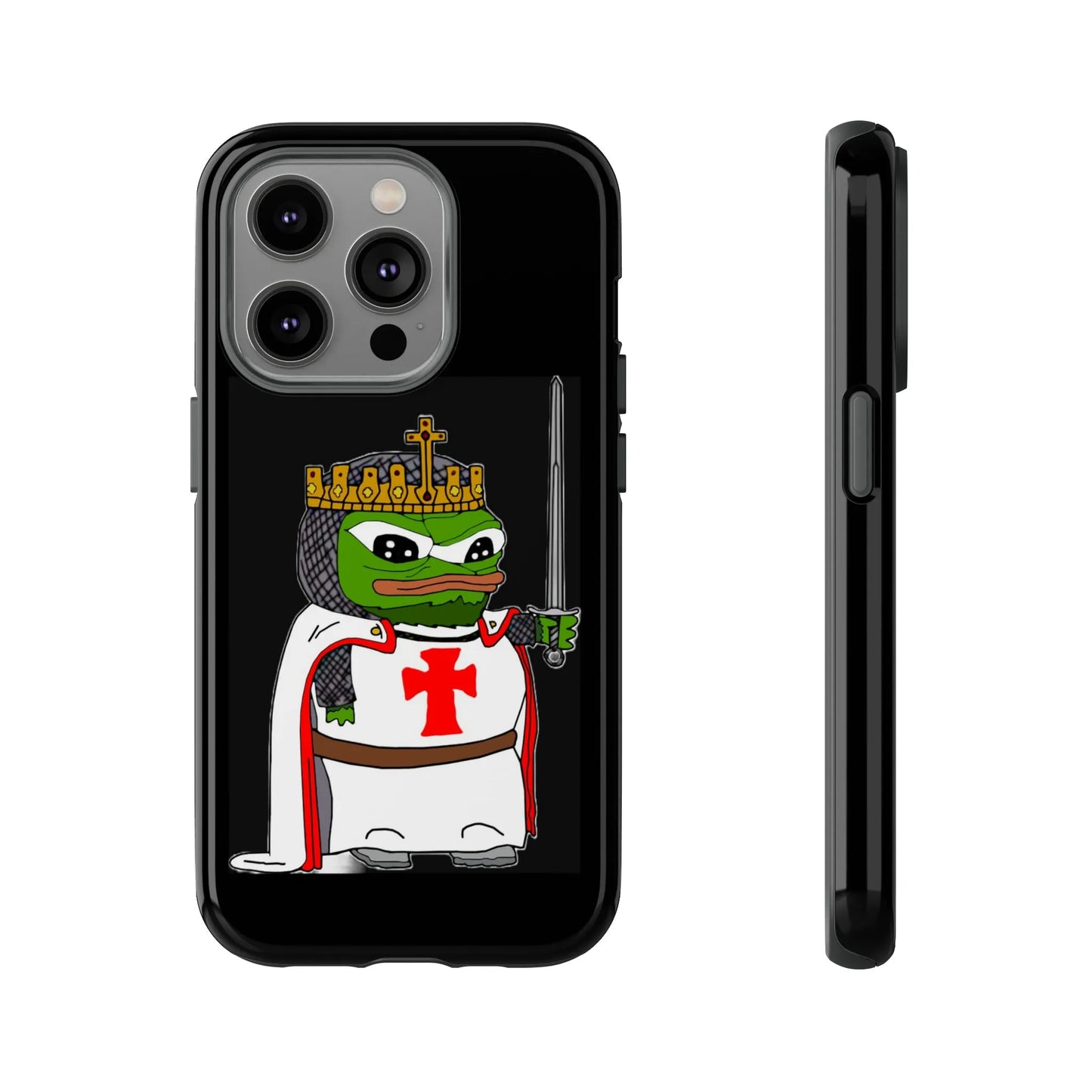 Crusader Pepe Cell Phone Case - Deus Vult Knight Phone Cover - 4LibertyShop.com