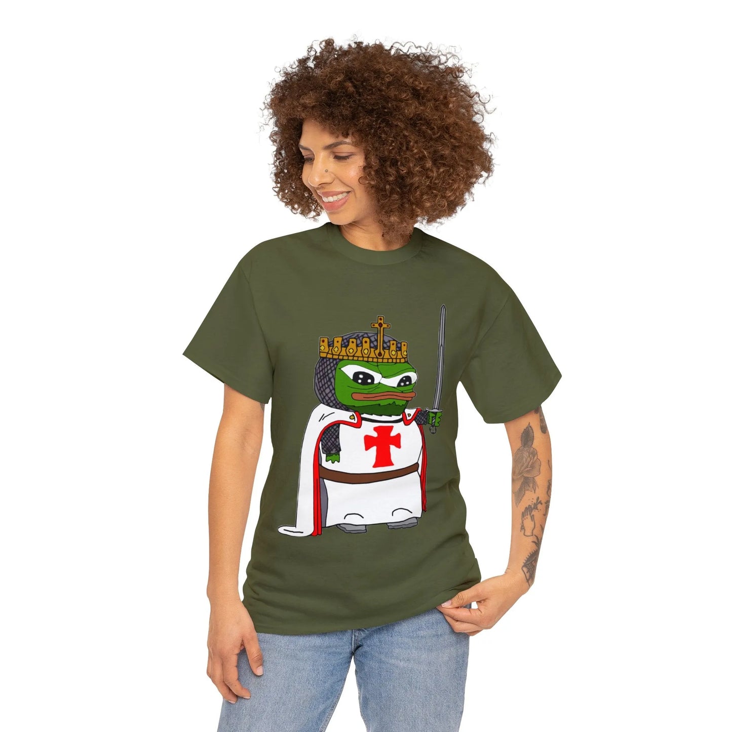 Pepe the Frog Crusader Knight T-Shirt - Deus Vult Meme - 4LibertyShop.com