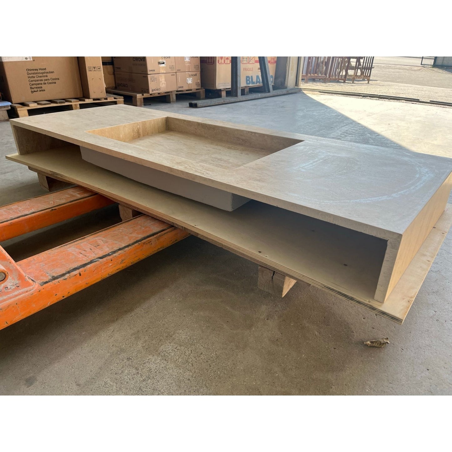 HANDCRAFTED CUSTOM TRAVERTINE SINK (TR-100)