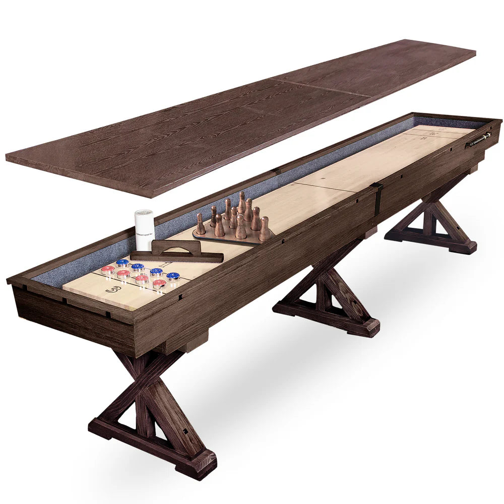 "The Rockford" 2-Piece 12′ Upstairs/Downstairs Shuffleboard Table