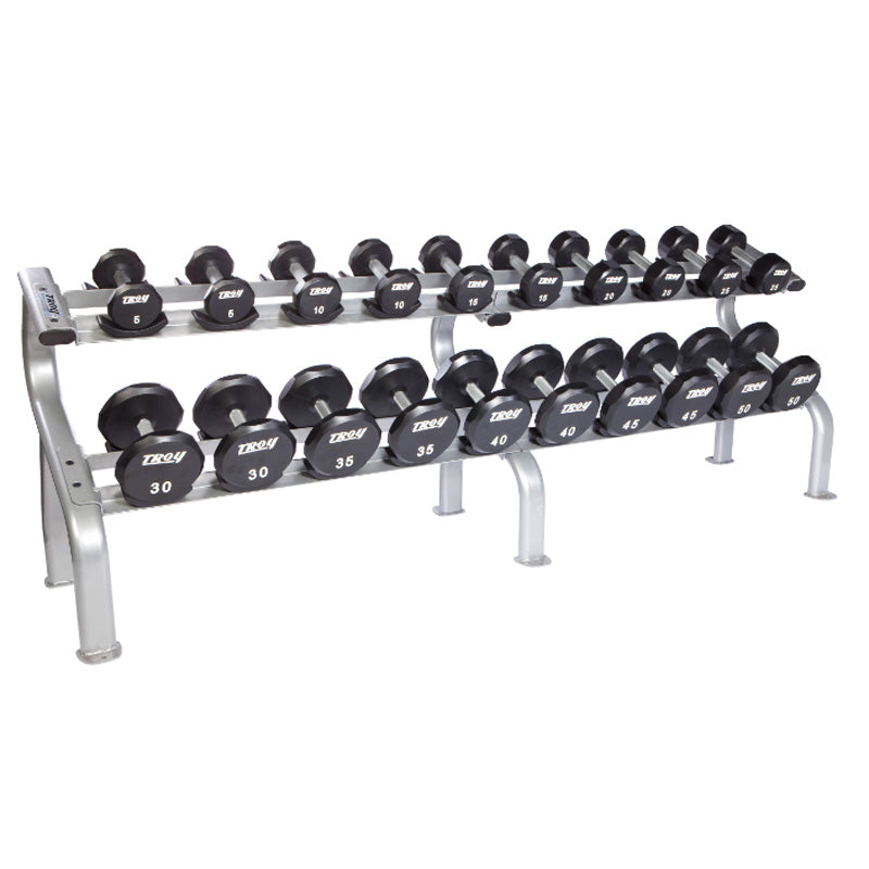 1400lb 12-Sided Urethane 130-150lb Dumbbell Set by Troy Barbell