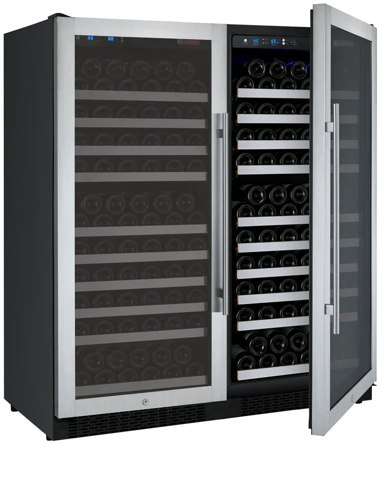 Allavino 47" Wide FlexCount II Tru-Vino 256 Bottle Stainless Steel Side-by-Side Wine Refrigerator