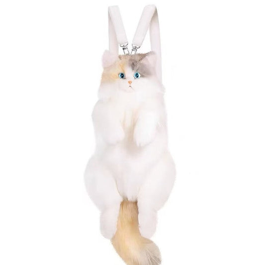 Unique Calico Cat Backpack, Doubles as a Plush Toy and Functional Bag