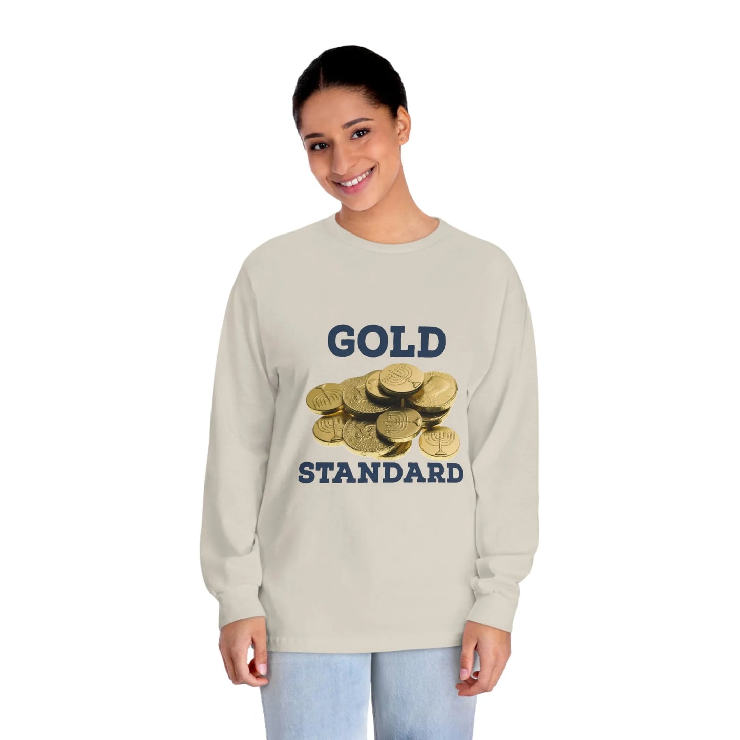 Gold Standard Hanukkah Gelt Long Sleeve Tee - 4LibertyShop.com