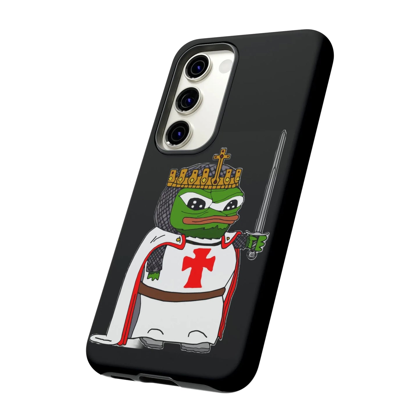 Crusader Pepe Cell Phone Case - Deus Vult Knight Phone Cover - 4LibertyShop.com