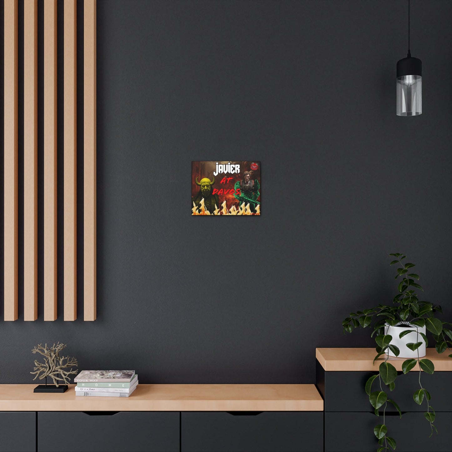 Javier Milei Space Marine in Davos Canvas Print