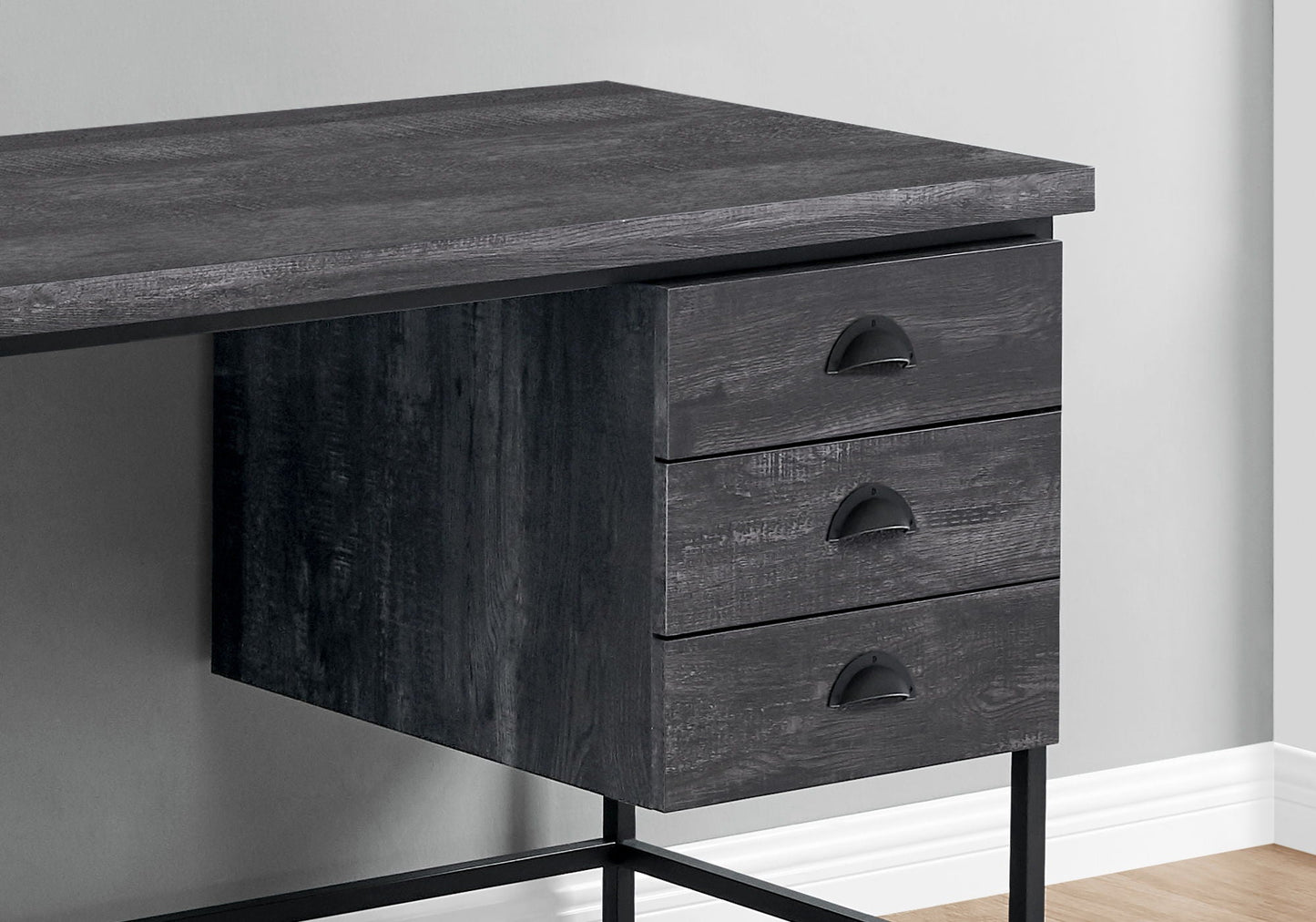 Computer Desk For Home Office, Laptop, 3 Storage Drawers, Contemporary & Modern