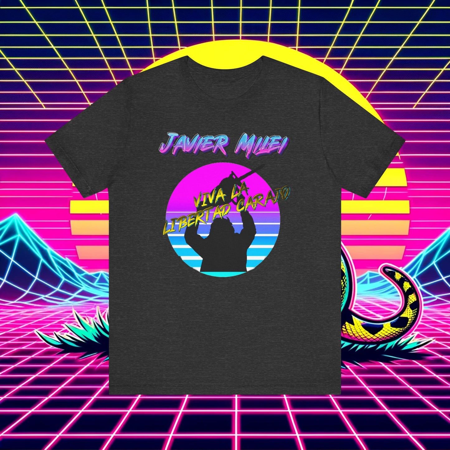 "Chainsaw of Freedom" Javier Milei Synthwave Tee