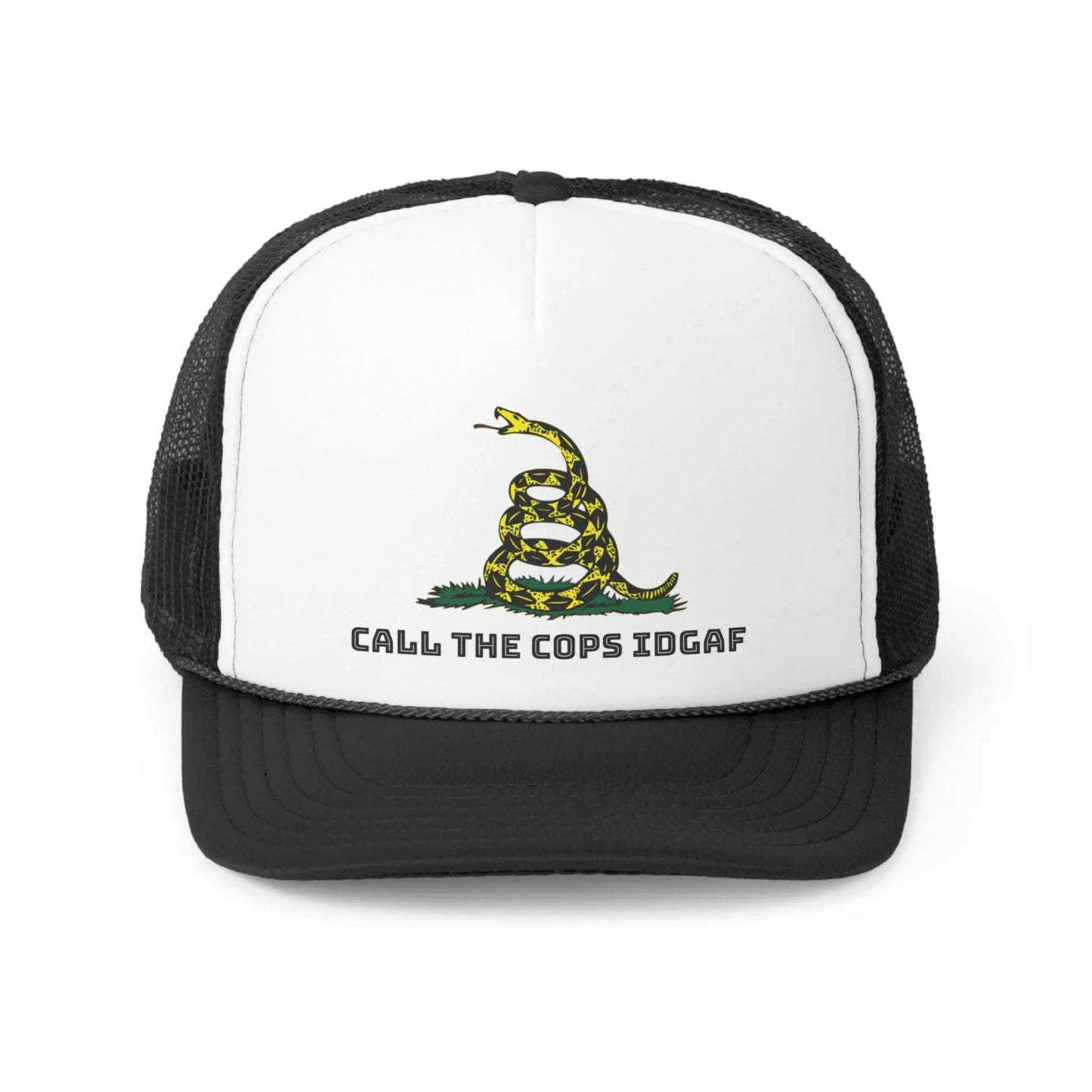 Call Cops IDGAF Gadsen Trucker Caps - 4LibertyShop.com