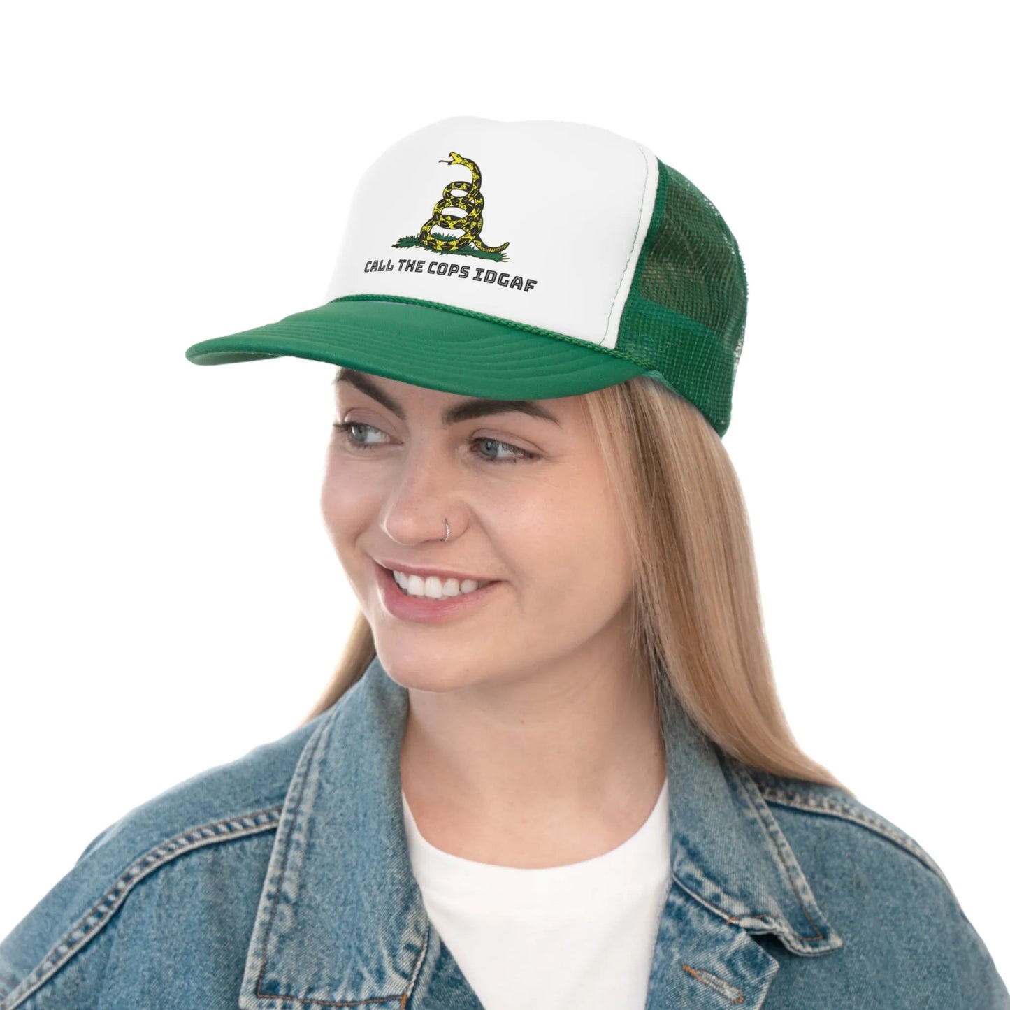 Call Cops IDGAF Gadsen Trucker Caps - 4LibertyShop.com