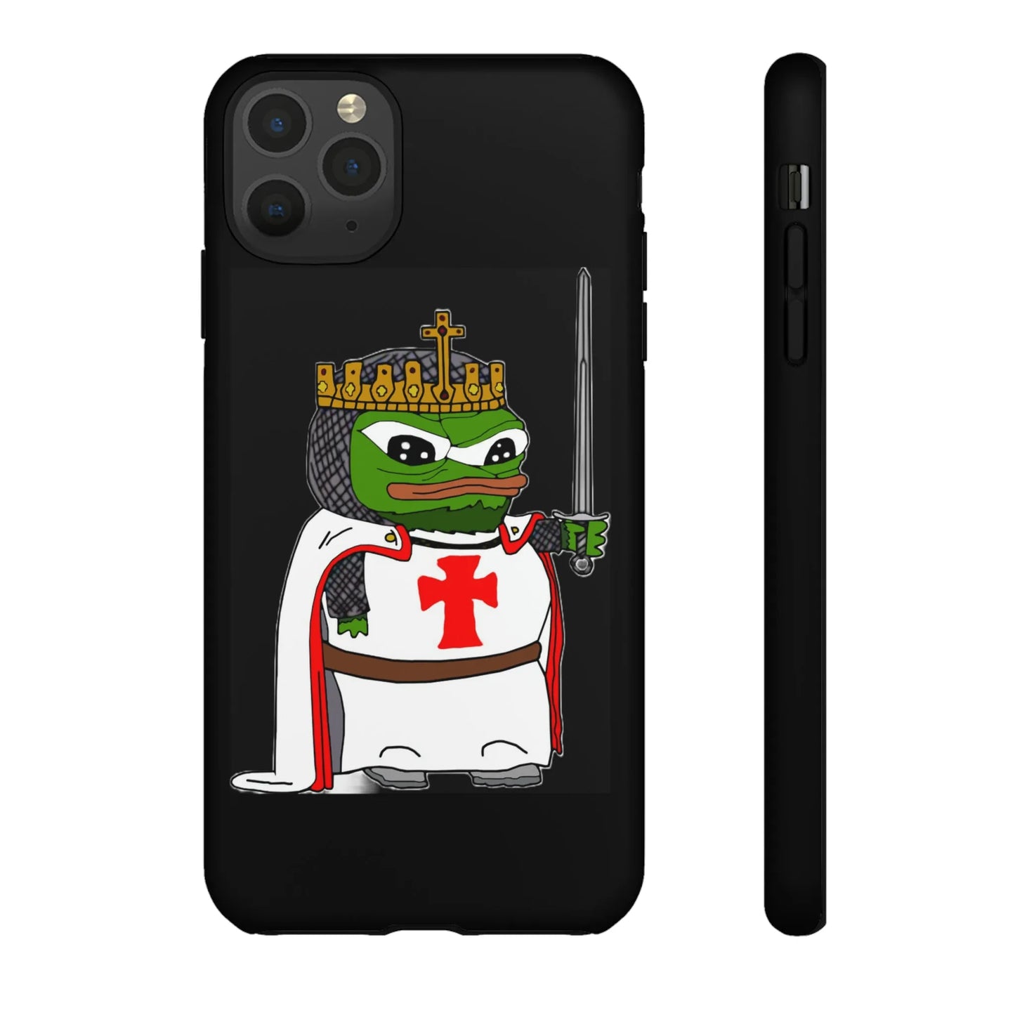 Crusader Pepe Cell Phone Case - Deus Vult Knight Phone Cover - 4LibertyShop.com