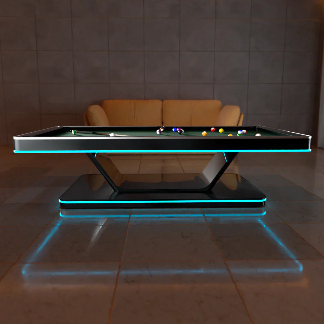 White Billiards The Stark Modern Slate LED Pool Table