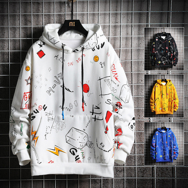 Fashion Printed Plus Size Sweater Coat Men's