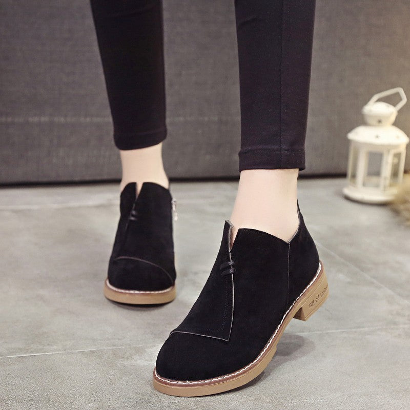 British wind matte low help Martin boots female thick with short boots