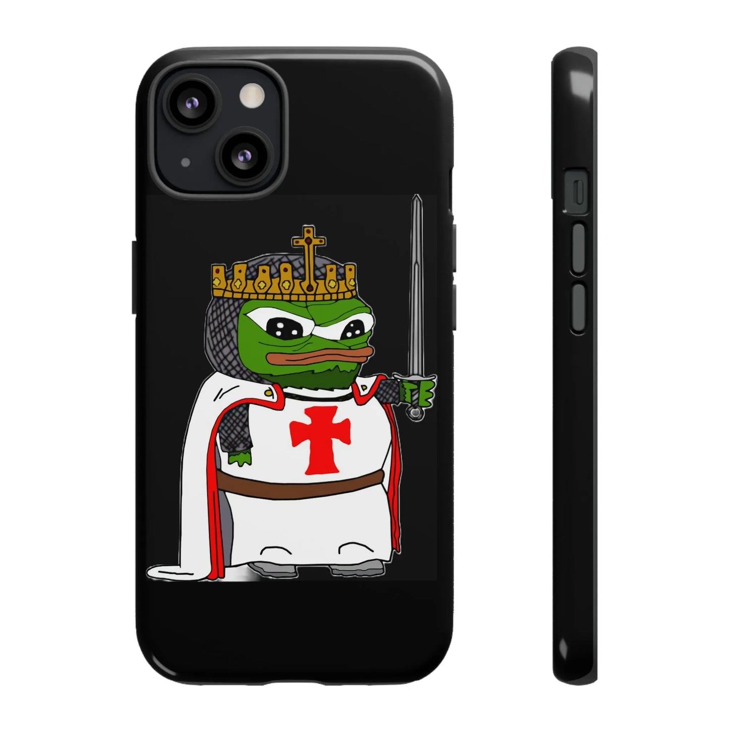 Crusader Pepe Cell Phone Case - Deus Vult Knight Phone Cover - 4LibertyShop.com