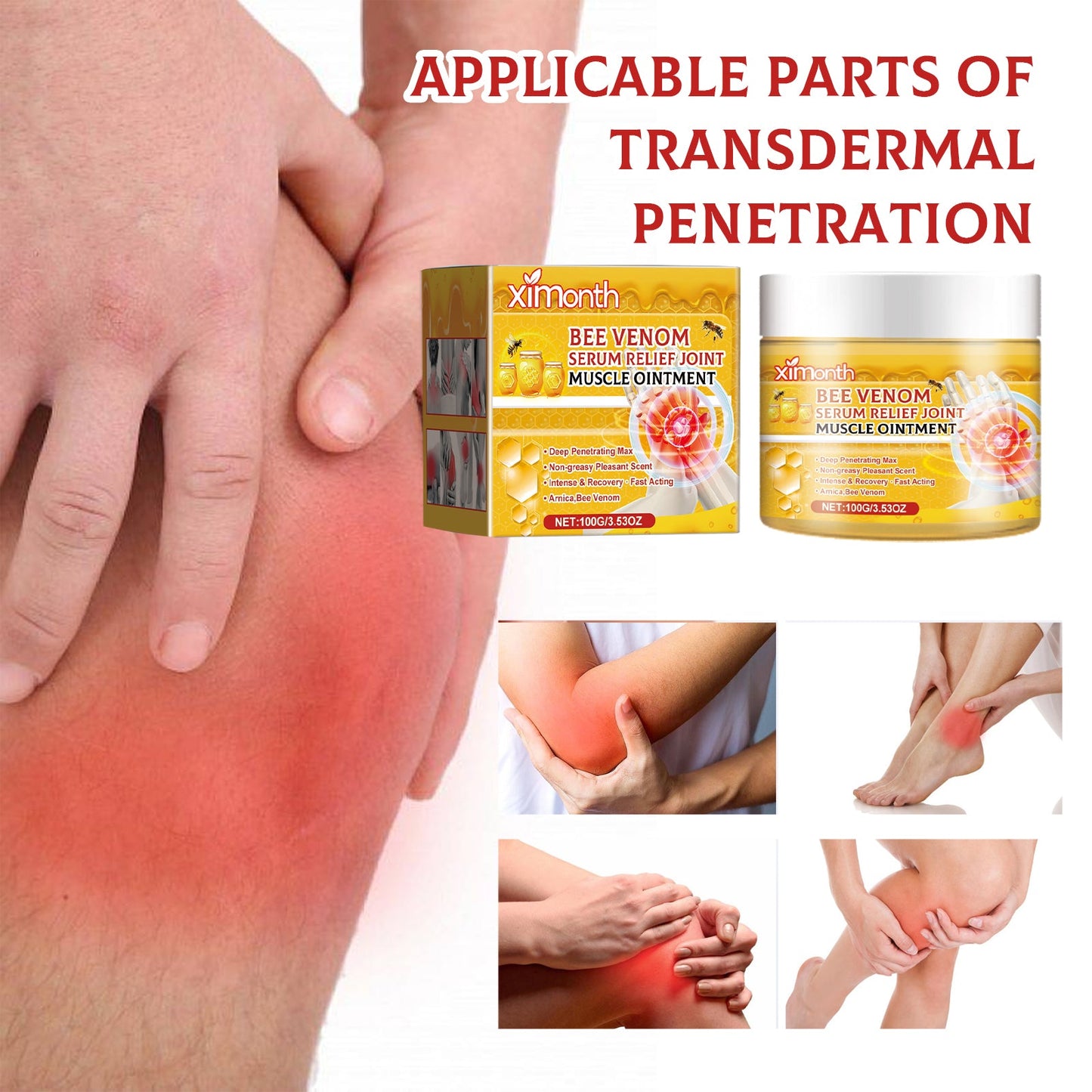Bee Venom Joint Care Cream, Relieving Joint Muscle Soreness And Body Discomfort Care Massage Cream