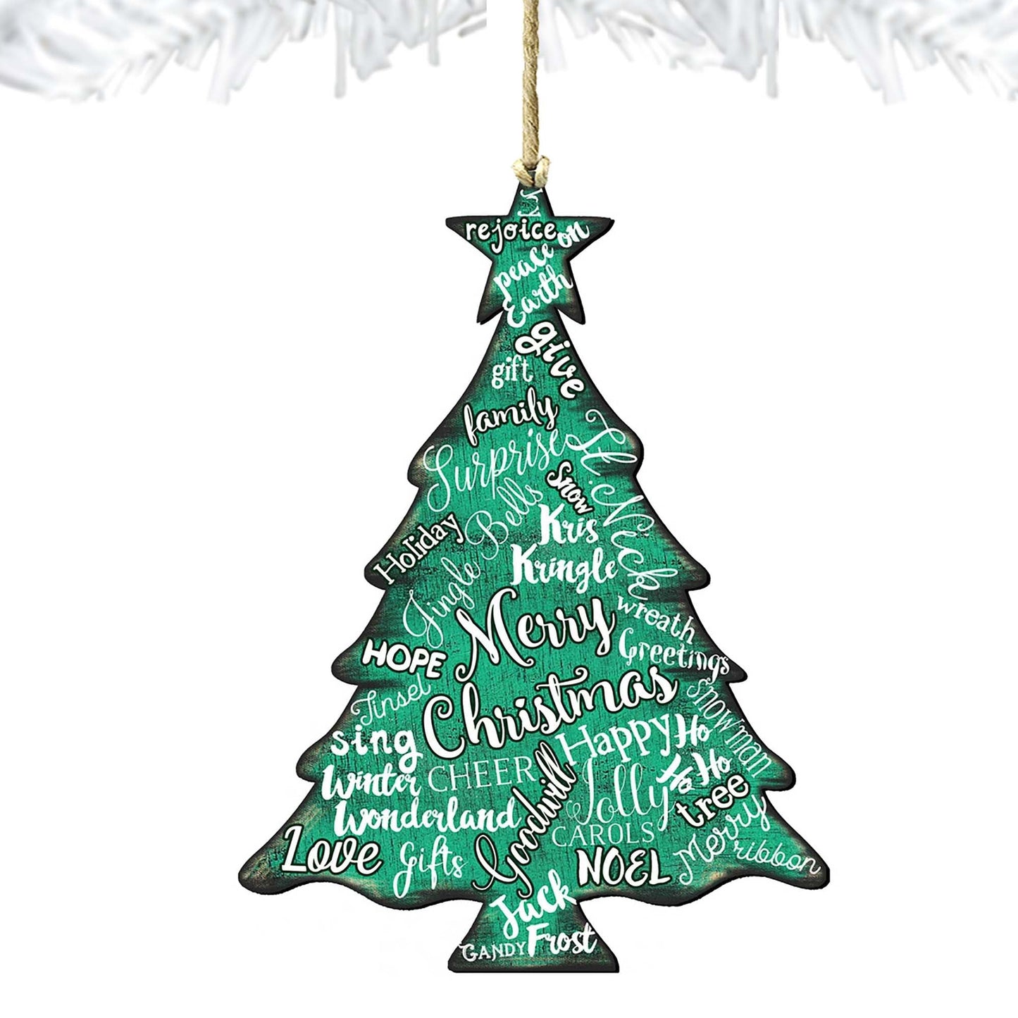 Merry Christmas Tree Wooden Ornaments - Tree Ornament by Nature Wonders - Christmas Decor - 8198112-2