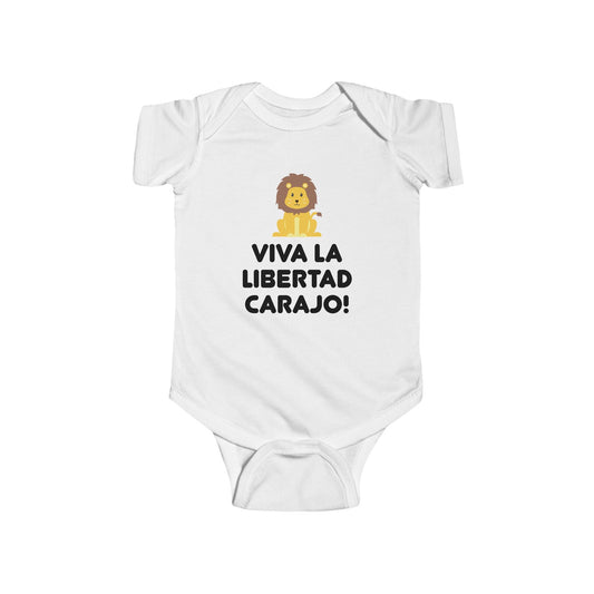 Viva La Libertad Carajo Lion Infant Fine Jersey Onesie