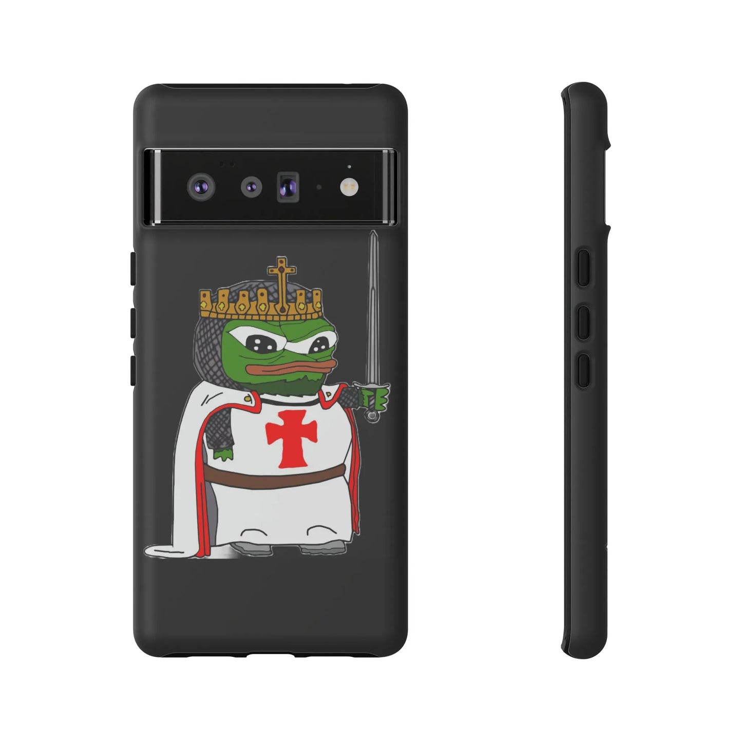 Crusader Pepe Cell Phone Case - Deus Vult Knight Phone Cover - 4LibertyShop.com