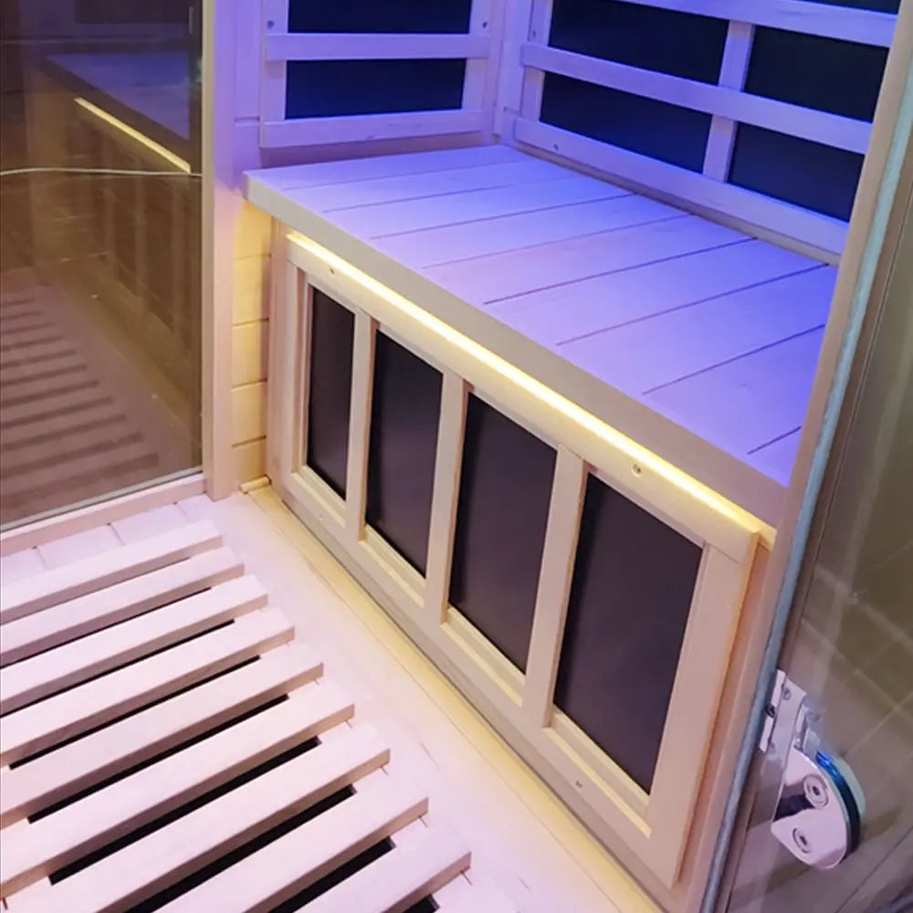 Wizzisauna 909MX Mini 1 Person Infrared Sauna 3 Sides Large Glass Panels