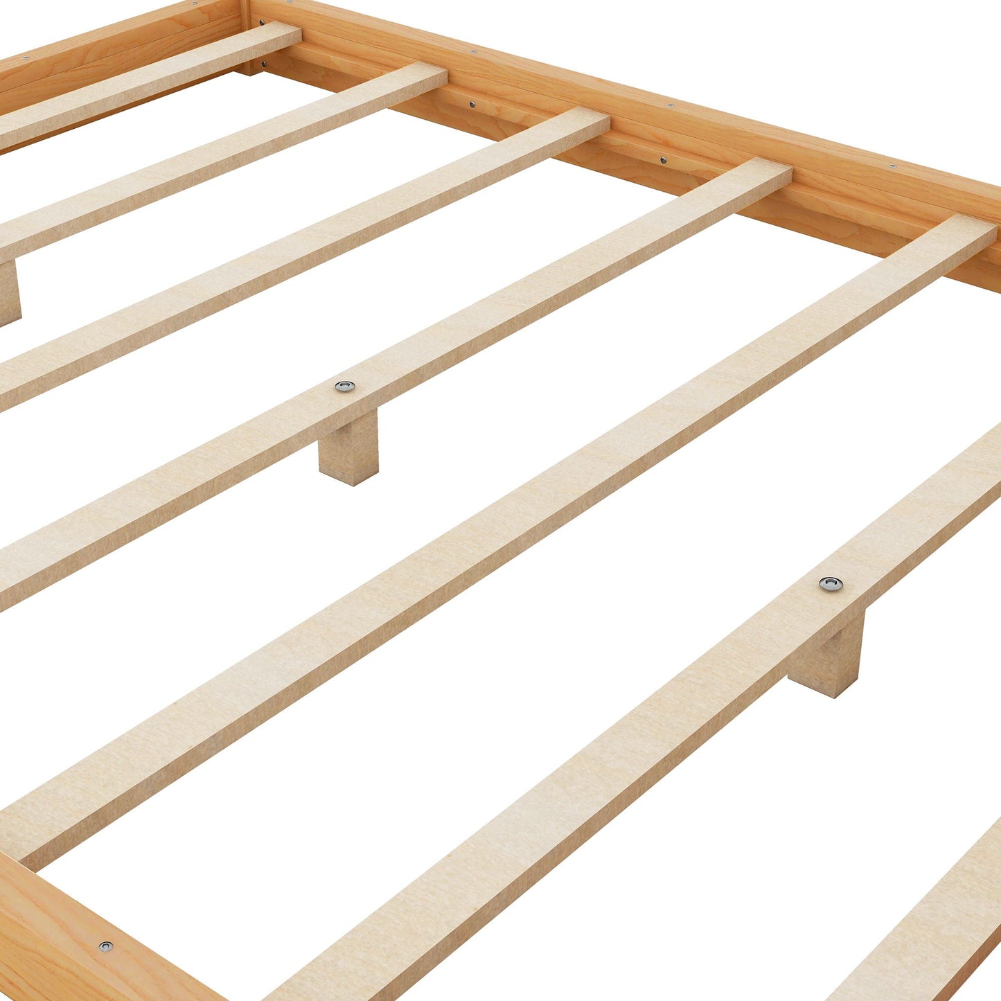 Wood Canopy Platform Bed With Support Legs And Airflow Slats