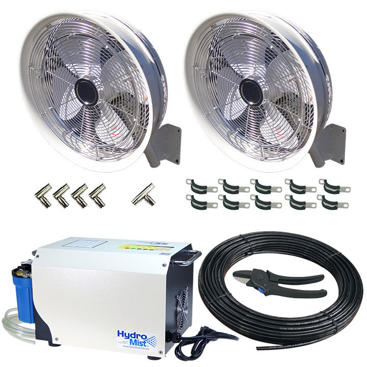 Hydro Mist Two Misting Fan Package - 18 Inch, 1000PSI ProMist 35 Pump