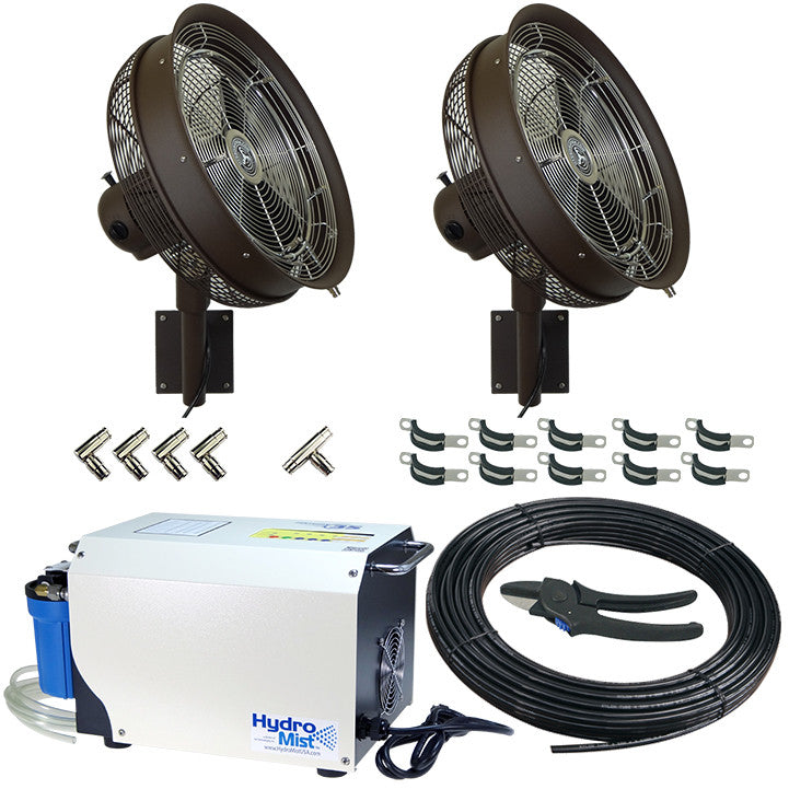 Hydro Mist Two Misting Fan Package - 18 Inch, 1000PSI ProMist 35 Pump