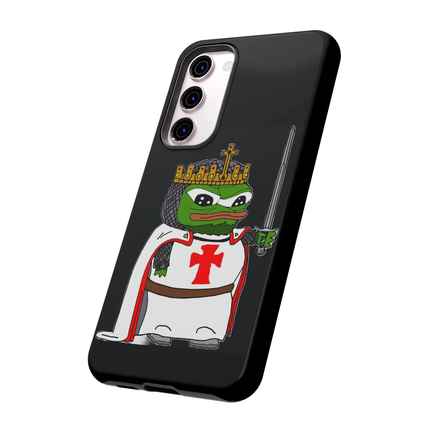 Crusader Pepe Cell Phone Case - Deus Vult Knight Phone Cover - 4LibertyShop.com