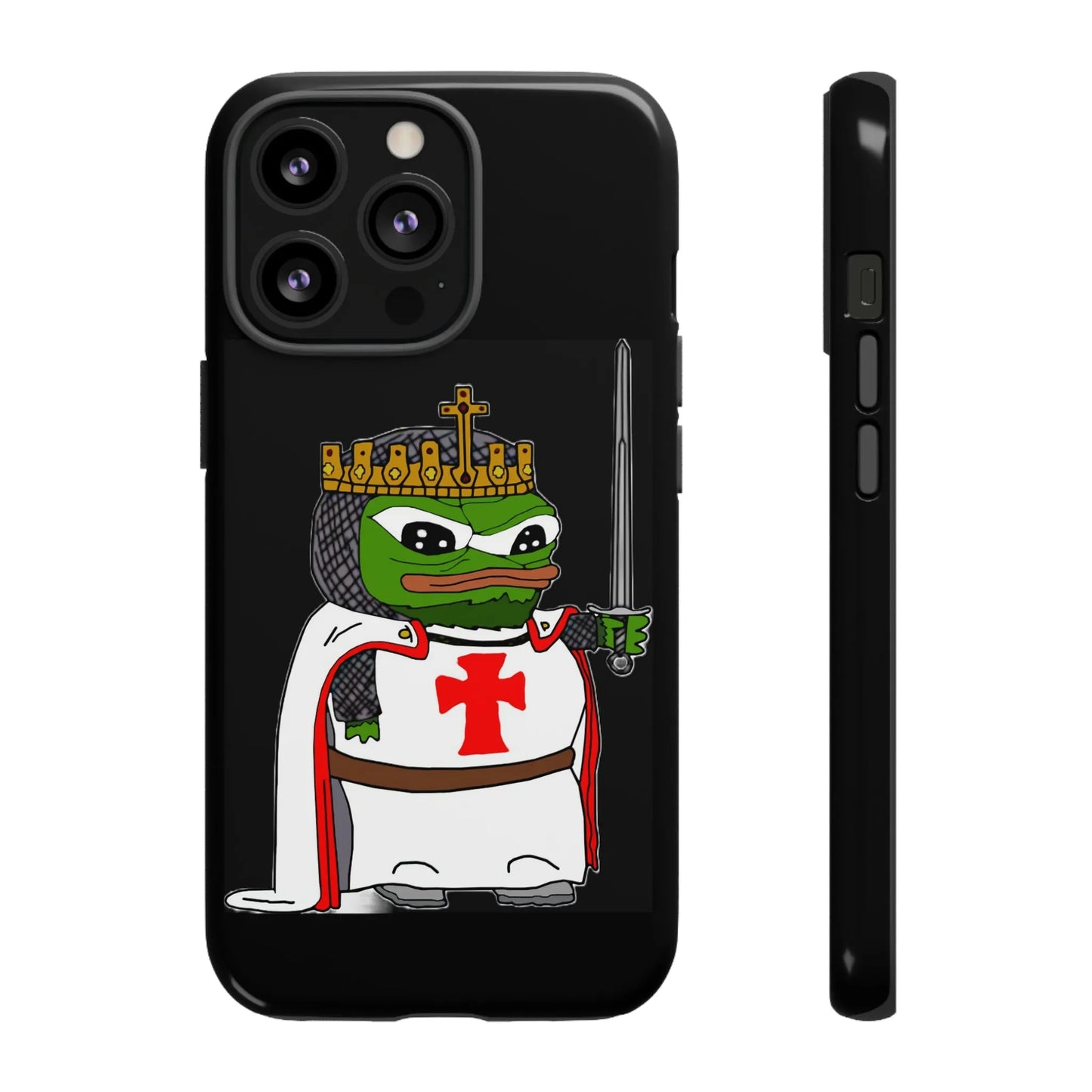 Crusader Pepe Cell Phone Case - Deus Vult Knight Phone Cover - 4LibertyShop.com
