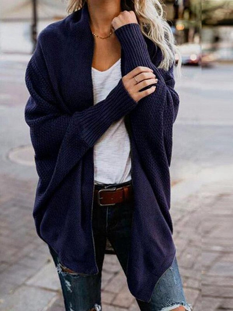 Bat Ssleeve Plus Size Knitted Cardigan Sweater