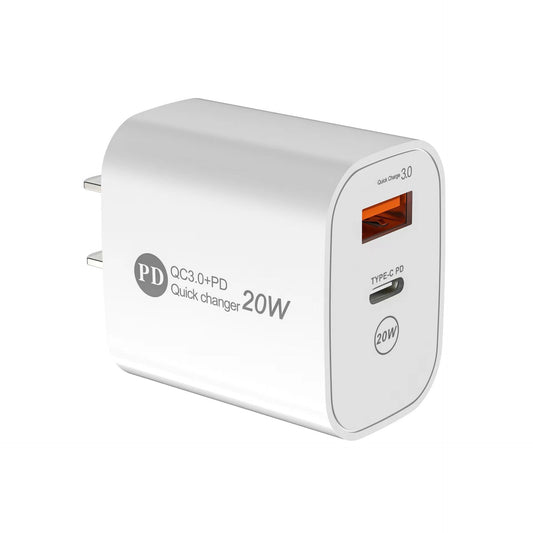 PD12W charger 5V 2.4A European, American and British standard charging head Type-C adapter PD+USB charging head