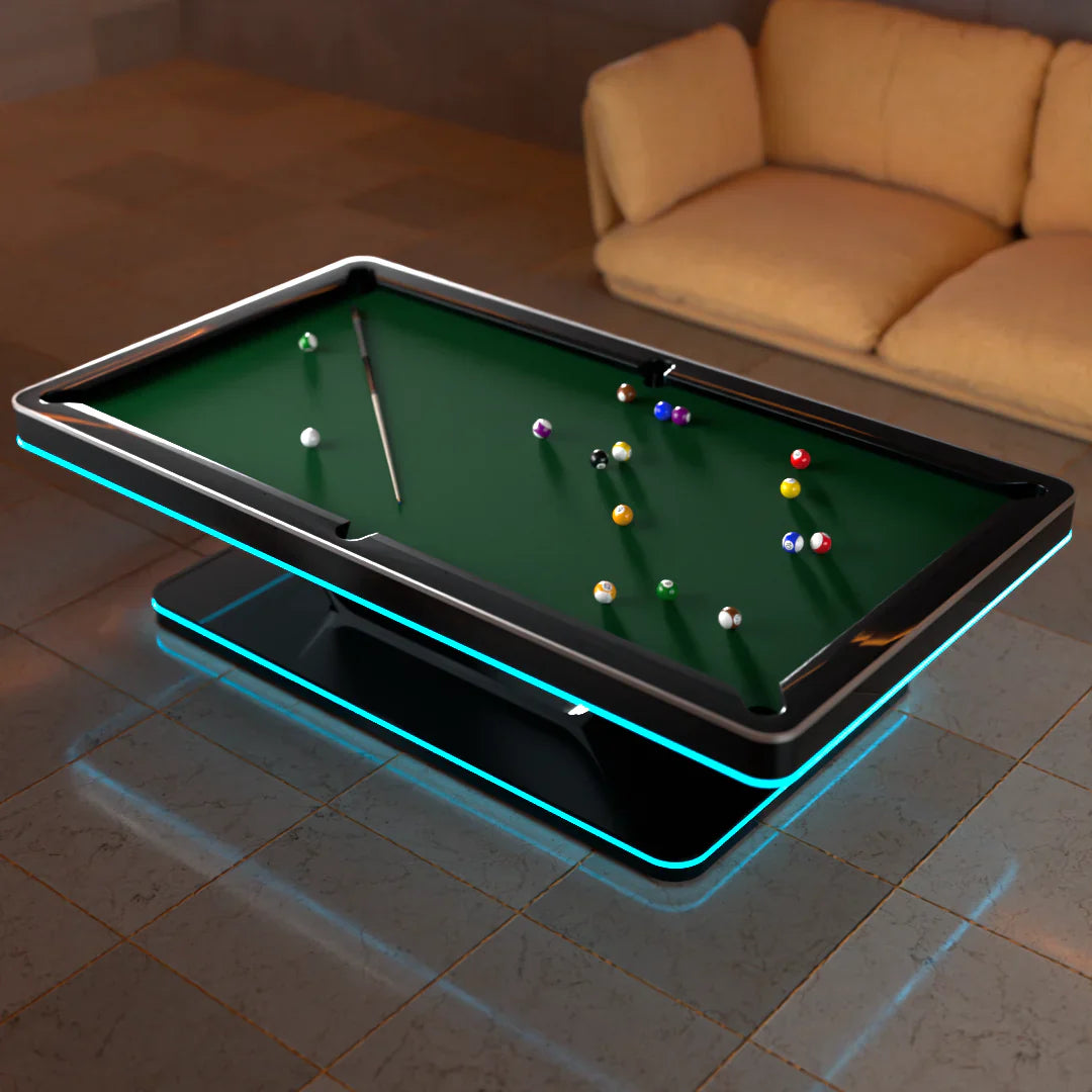 White Billiards The Stark Modern Slate LED Pool Table