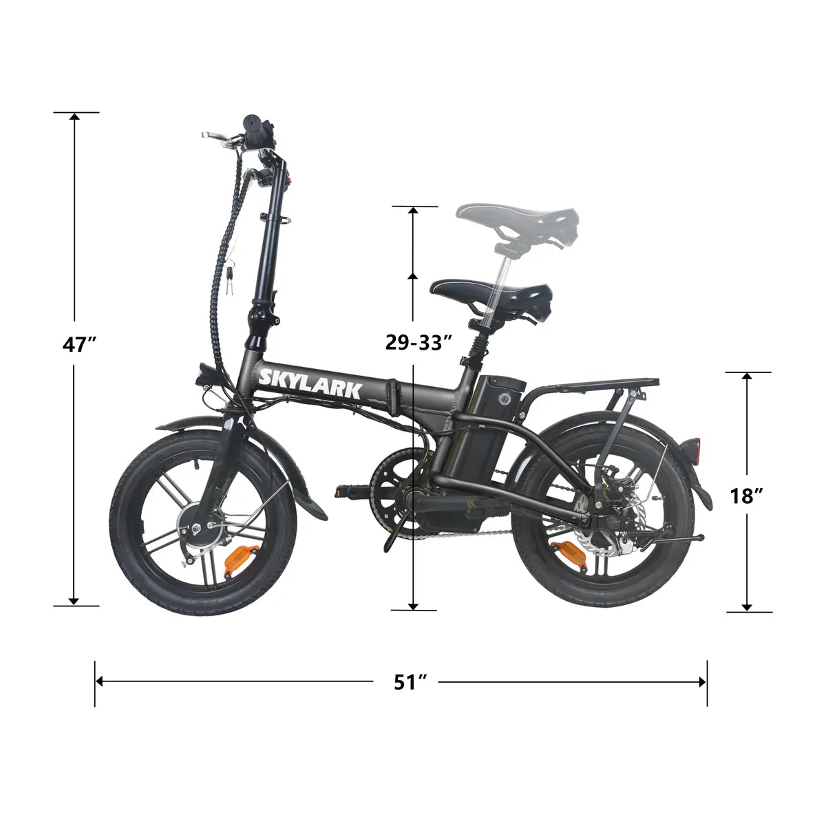 Nakto Skylark 2 Electric Bike 500W - Black
