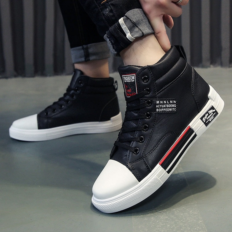 New High-top Sneakers With Velvet To Keep Warm