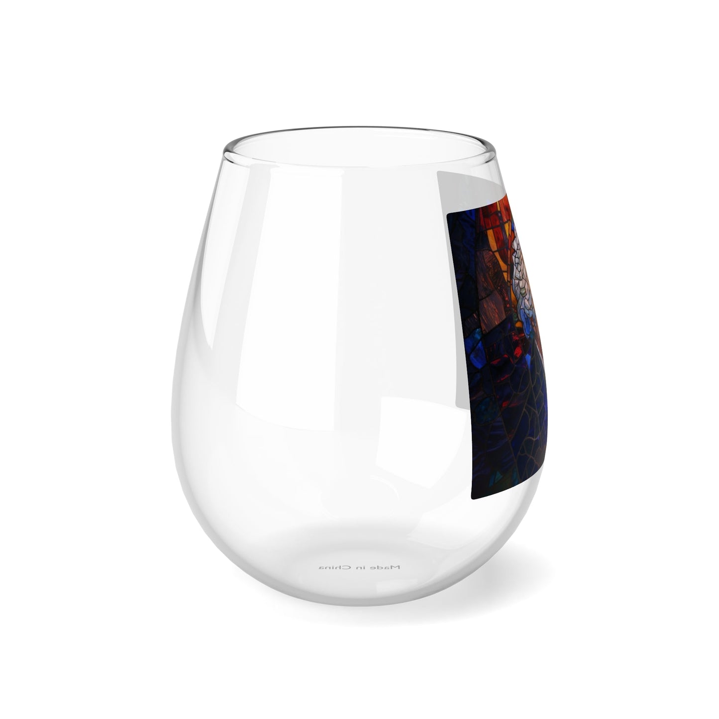John Adams Stained Glass Wine Glass - Founding Fathers Stemless Wine Glass - 4LibertyShop.com