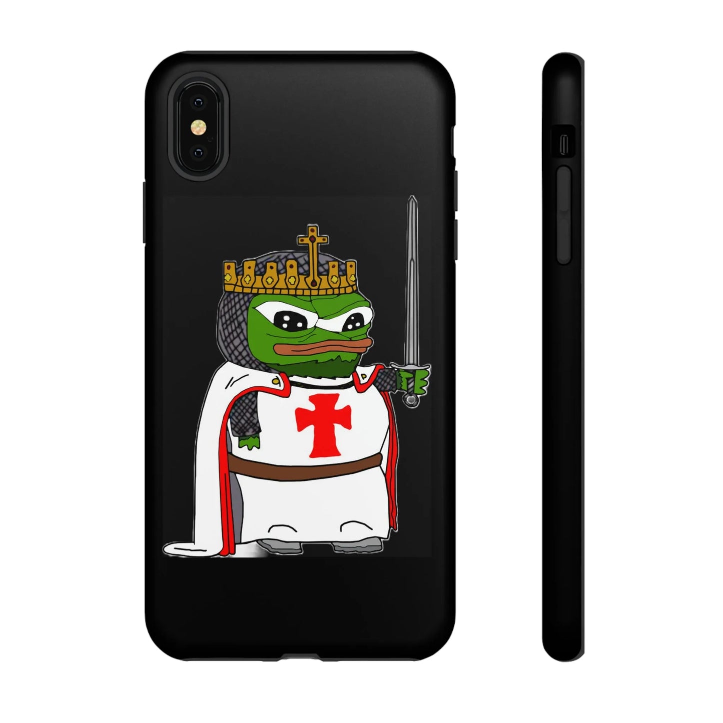 Crusader Pepe Cell Phone Case - Deus Vult Knight Phone Cover - 4LibertyShop.com
