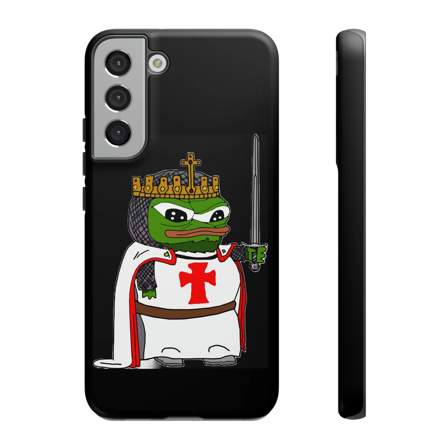 Crusader Pepe Cell Phone Case - Deus Vult Knight Phone Cover - 4LibertyShop.com