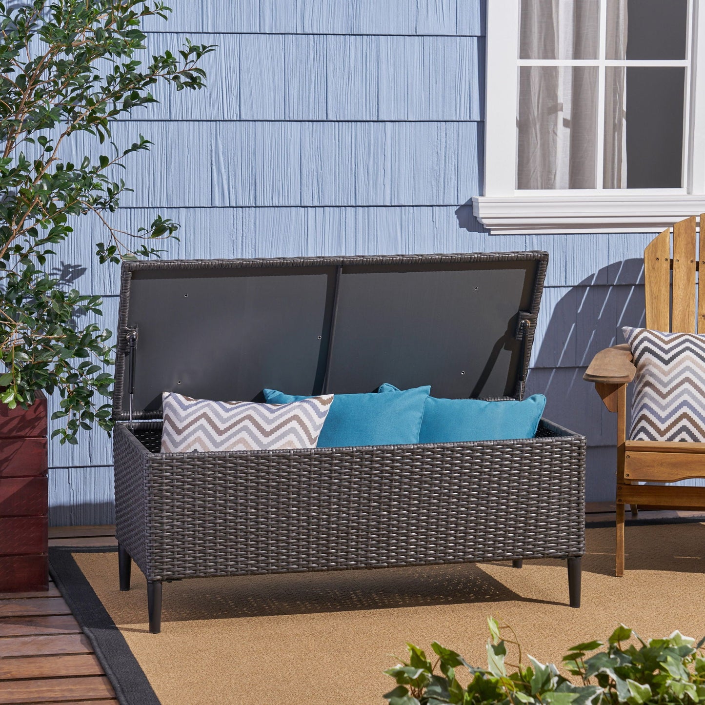 Rupert Storage Unit Resin Wicker Outdoor