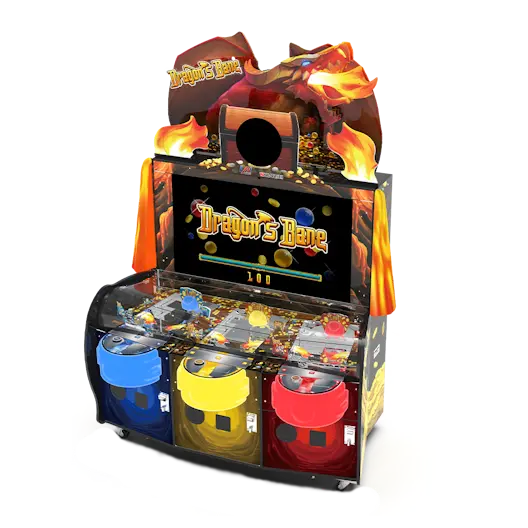 LAI Games Dragon’s Bane Coin Pusher Arcade Game with 3 Players