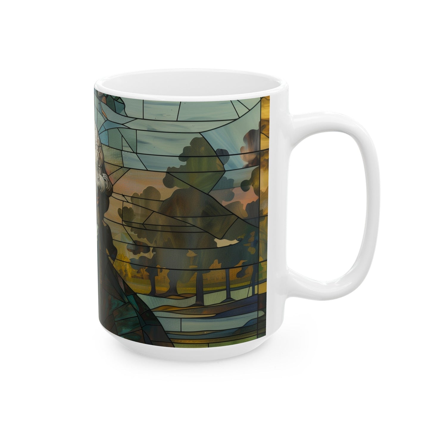 Stained Glass George Washington Ceramic Mug, (11oz, 15oz)