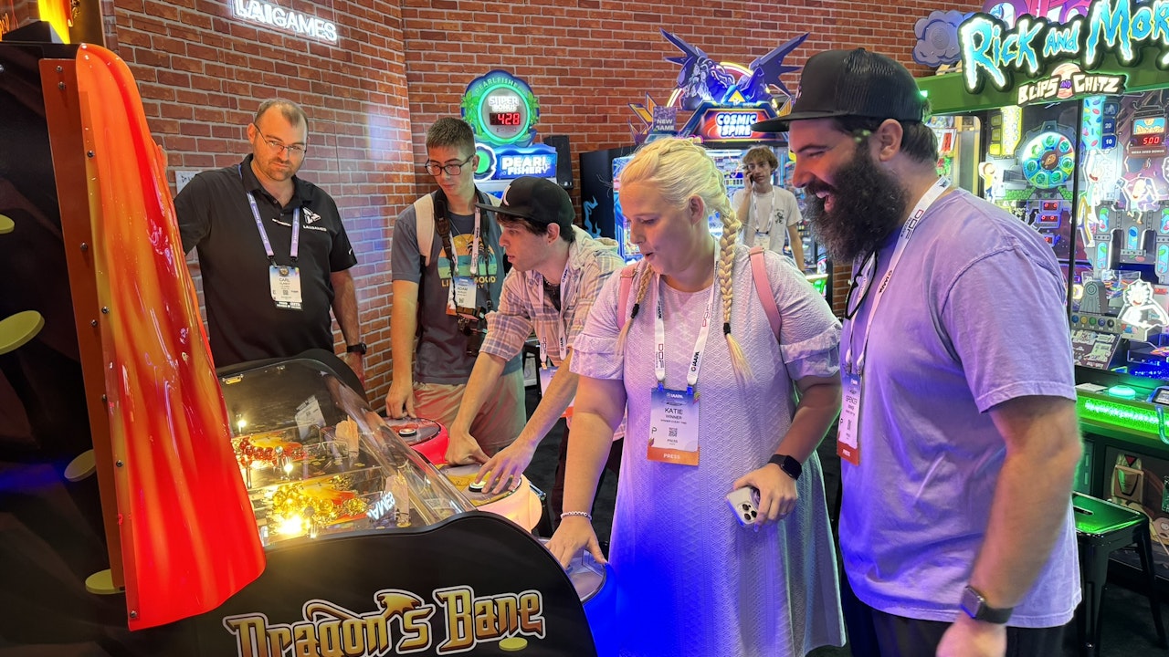 LAI Games Dragon’s Bane Coin Pusher Arcade Game with 3 Players