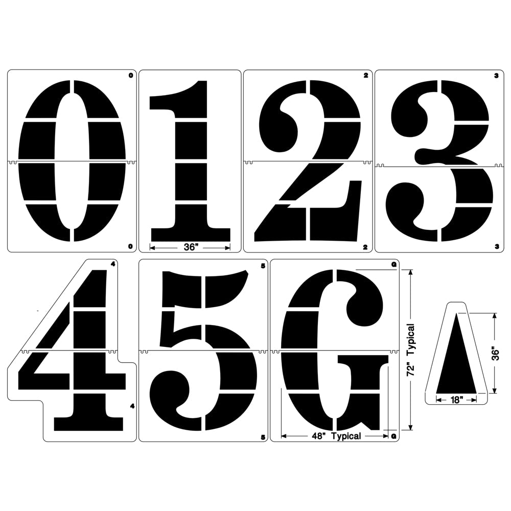 NCAA Football Field Number Stencil Kit 72″