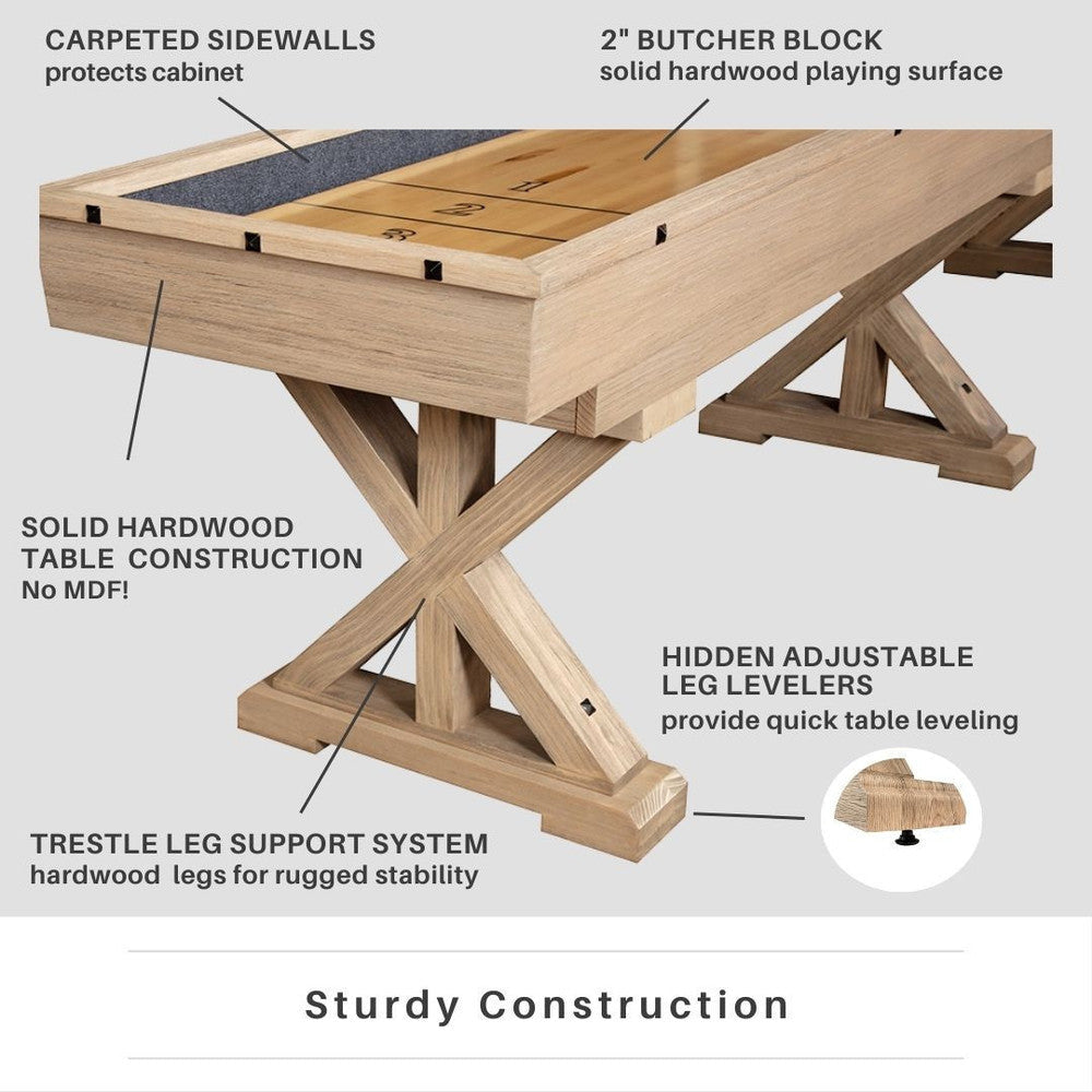 "The Rockford" 2-Piece 12′ Upstairs/Downstairs Shuffleboard Table