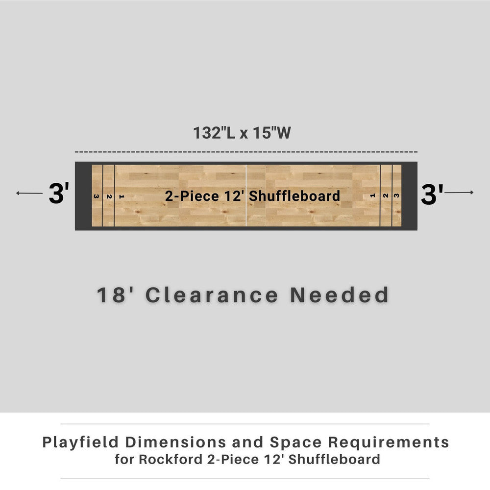"The Rockford" 2-Piece 12′ Upstairs/Downstairs Shuffleboard Table