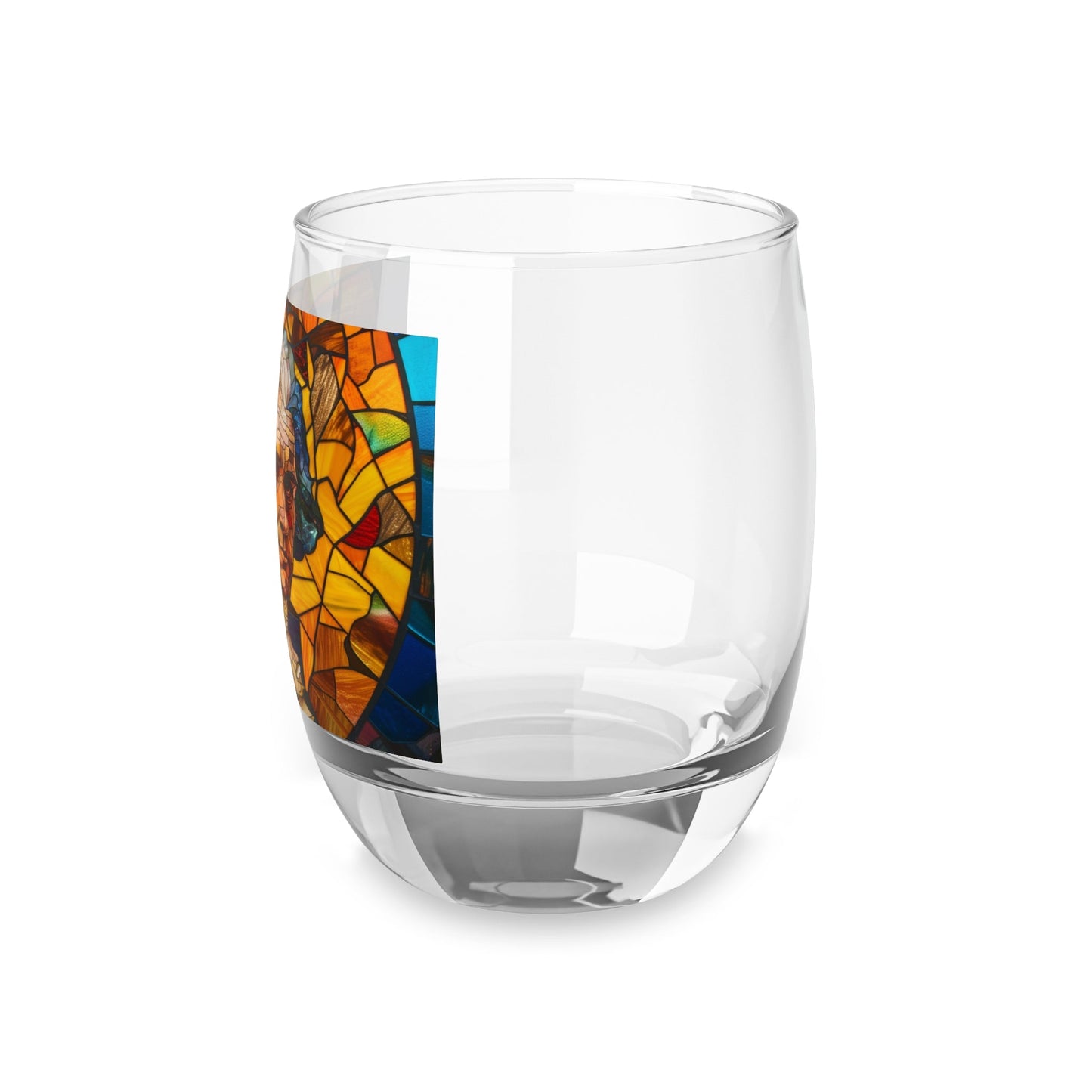 Thomas Jefferson Stained Glass Whiskey Glass - Founding Fathers Barware - 4LibertyShop.com