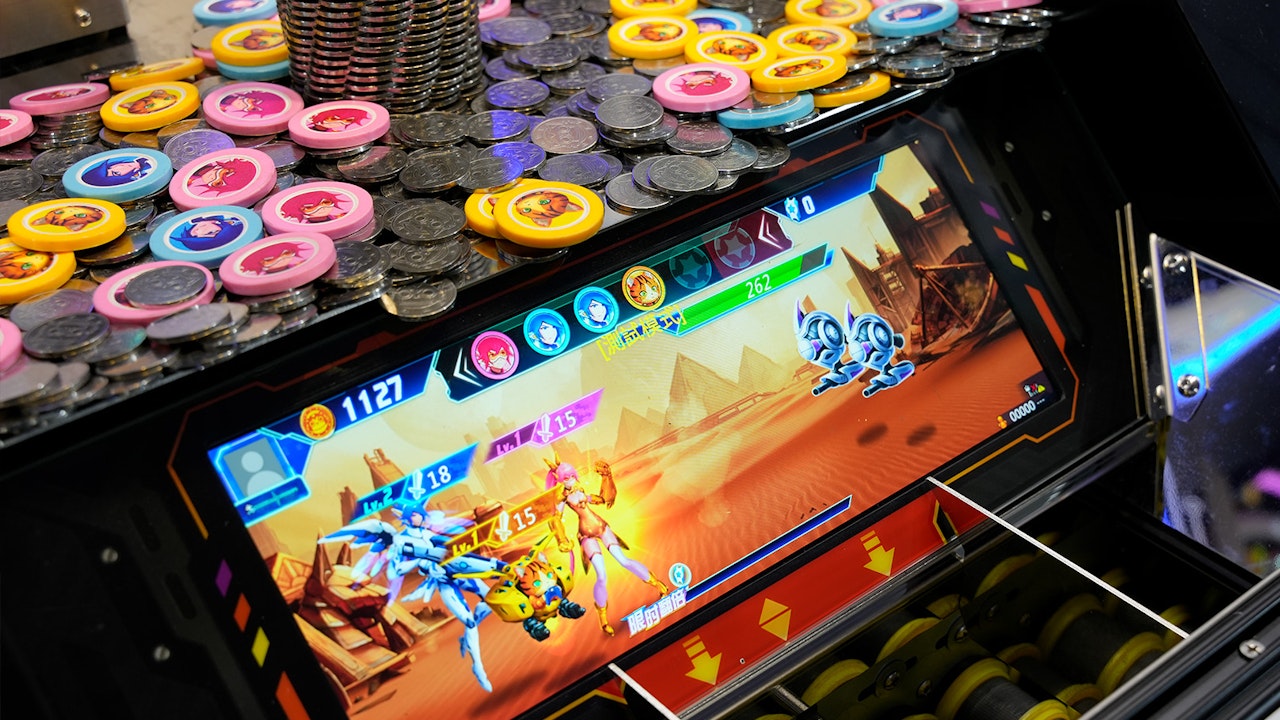 LAI Games Galaxy Hunter Redemption Pusher Arcade Game Machine