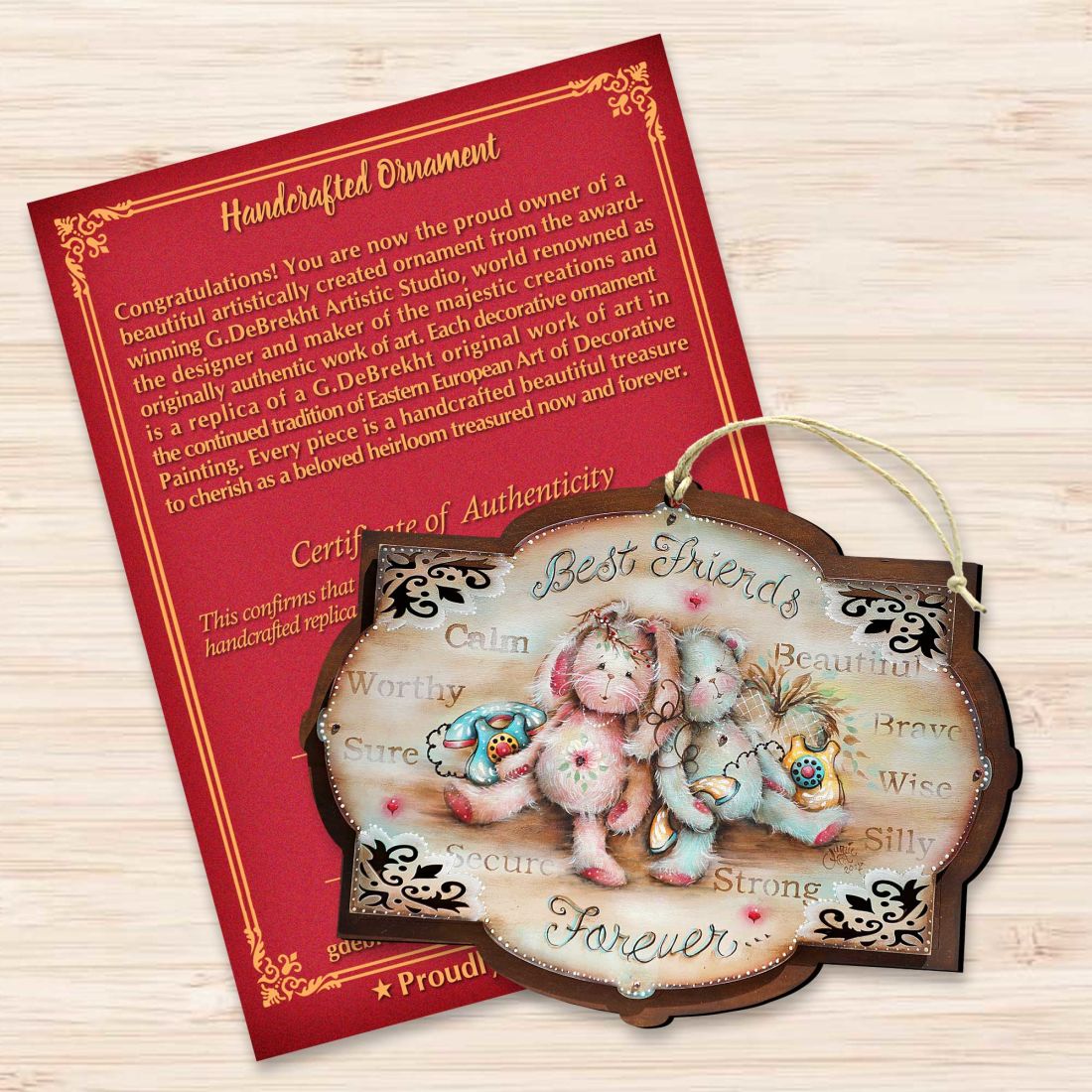 Best Friends Forever Wooden Ornaments by Jamie Mills-Price - Easter Spring Decor - 8457606