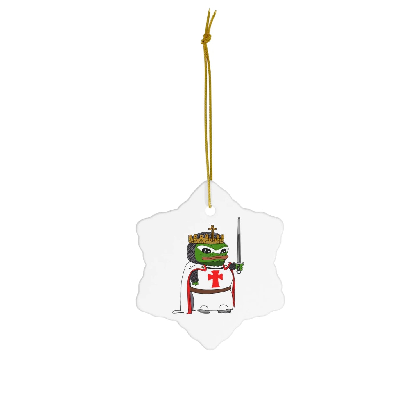 Pepe the Crusader Knight Ceramic Ornaments - Deus Vult Christmas - 4LibertyShop.com
