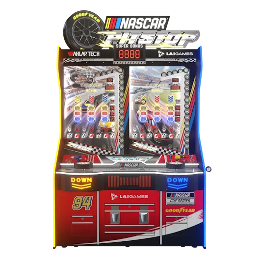 LAI Games NASCAR Pit Stop Arcade Game Machine