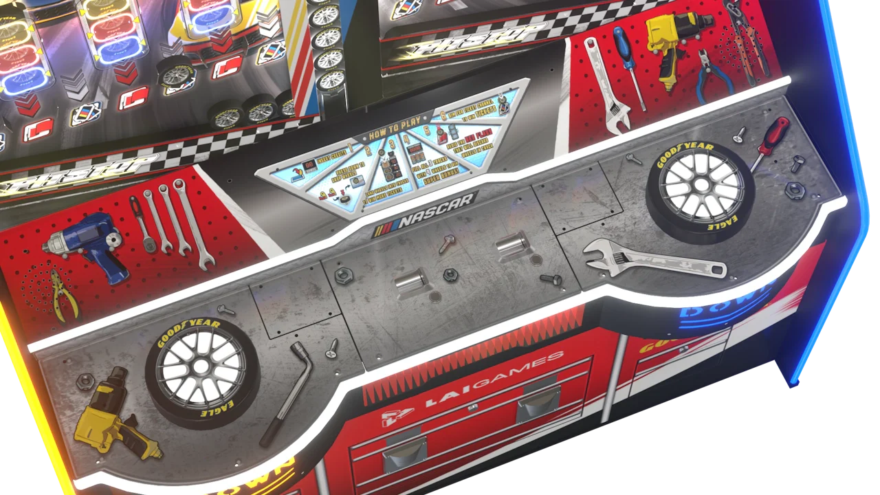 LAI Games NASCAR Pit Stop Arcade Game Machine